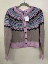 NEW Altar’d State Fairisle Button-up Cardigan Sweater Size Small NWT Photo 0