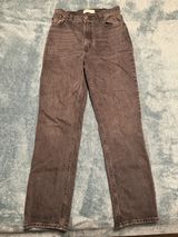 Abercrombie & Fitch The 90's Straight Ultra High Rise Black Denim Jeans Sz 27/4R Photo 0