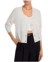 NWT Aqua Front Button Cashmere V-Neck Cardigan Sweater V10337 Ash Off White L Photo 0