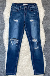 Cello Denim Blue Skinny Jeans Distressed Y2k Grunge Alt Scene Edgy Casual Photo 0