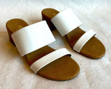 NWOT Rebels White Slip On Block Heel Sandals size 39 Photo 0