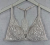 Victorias Secret Body by Victoria Lace Racerback Bralette Front Clasp Cream M Photo 0