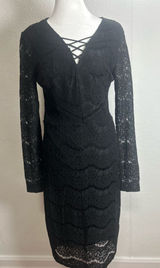 Xhilaration Women Black Lace Long Sleeve Dress Size M LACE Photo 0