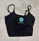 LSKD UltraFit Black Sports Crop Top LIFETIME fitness coach built in bra medium Photo 0