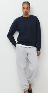 Aritzia Cozy Sweatfleece Perfect Fit Crew Sweatshirt Size XS in Admiral Navy Photo 0