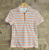 Tail Tech Striped Quarter Zip Golf Shirt Orange, Black & White Size S Athleisure Photo 0