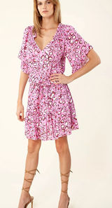 Hale Bob Marae Pink Heart Leopard Print‎ Dress XS NWT Photo 0