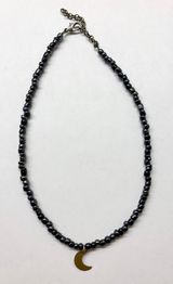 Moon Choker Necklace Gray Photo 0