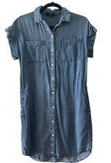 Velvet Heart Chambray Denim Shirt Dress,Size XS Button Down Cap Sleeves Pockets Photo 0