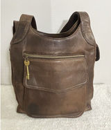Fossil 1954 Large Brown Pebbled Leather Shoulder Bag Charm Women’s Photo 0