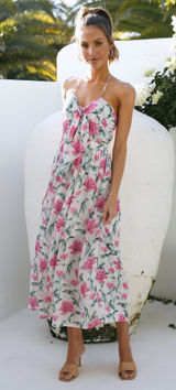 Hello Molly FEEL THE TUNE MAXI DRESS BEIGE #Wedding guest dress #Formal dress #Prom dress #Wedding #floraldress Great condition super flattering Photo 0