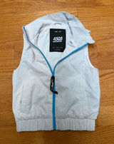 🙂ASOS White Corduroy Hooded Vest with Blue Trim Photo 0