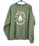 Gildan Size Large Boot Scootin Spooky Graphic Print Sweatshirt Crew Neck Green‎ Photo 0