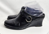 Ariat Leather Wedges Mules Slip On Womens 8.5 B Black‎ Braided Leather Western Photo 0