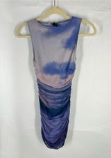 Urban Outfitters UO Austin Blue Ombré Mesh Ruched Bodycon Mini Dress S Photo 0