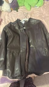 Brown leather jacket Size L Photo 0