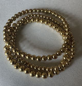 Gold Beaded Stretch Bracelet - Gold Tone Women's Jewelry Photo 0