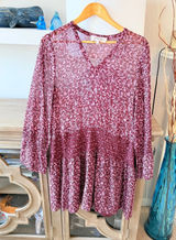 Derek Lam 10‎ Crosby Paisley Mini Dress Womens Burgundy Pink Size 6 Photo 0