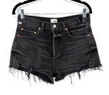 Citizens of Humanity Annabelle Shorts 28 Black Distressed High Rise Denim Cutoff Photo 0