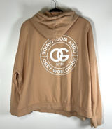 Obey Hoodie Crop Peach Womens Size Large Graphic Print Back Outdoor Photo 0