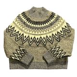 Old Navy Fair Isle Alpine Mock Neck Ski Sweater Women Black Gray M Photo 0