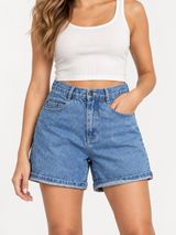 High-Rise Light Blue Denim Bermuda Shorts Photo 0