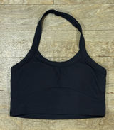 Diosa Fit Ribbed Halter Sports Bra Dark Grey Size Medium Photo 0