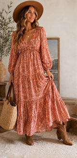 Rachel Zoe Boho Paisley Tiered Maxi Dress Cottagecore Romantic‎ Cotton S Photo 0