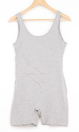 JNK Womens Heather Gray Cotton Spandex Sleeveless Romper Unitard Large Photo 0