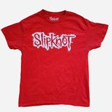 Slipknot official bad red tee with white logo - size women's large Photo 0