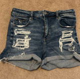 American Eagle Outfitters Distressed Blue Denim Jean Shorts Photo 0
