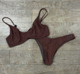 Blackbough Swim Bikini Set Cocoa Brown Willow Top & Maui Bottoms Size Medium Photo 0