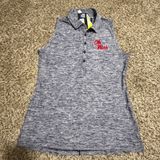 Under Armour Ole Miss Rebels Sleeveless Polo Shirt Navy Space Dye HeatGear M Photo 0
