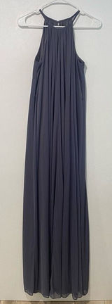 David’s Bridal Long High Neck Mesh Gown | Pewter | Size 6 | Formal Bridesmaid Pr Photo 0