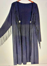 Wrangler Fringe Black silver concho boho longline cowgirl western chic Photo 0