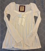 Hollister babydoll white long sleeve top Photo 0
