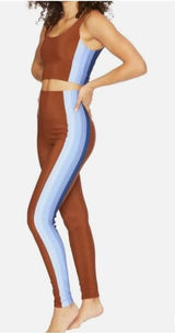 Beach Riot Women's Colorblock Brown/Blue Workout Set‎ Size: XS Photo 0