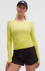 Lululemon Swiftly Tech Long Sleeve Women 8 Lime Yellow Seamless Active Top Photo 0