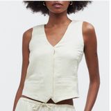 Madewell Satin Vest Top, Ivory/Cake Batter, Size 10, NWT Photo 0