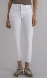 NWT KUT From The Kloth Rachael Fab Ab Mom Jeans Size 2 Optic White Raw Hem Photo 0