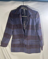 Harve Benard Wool Alpaca Blend Plaid Blazer Purple Charcoal Size 4 Made Russia Photo 0
