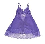 Shirley Of Hollywood Lace Emmy Babydoll Slip Chemise Lingerie Lilac Purple Sexy Photo 0