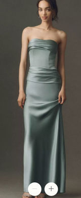 Anthropologie Mare Mare Isabella Strapless Ice Blue Ruched Corset Dress NWT Photo 0