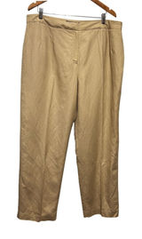 Larry‎ Levine Womens Linen Blend Pants 18W Tan Tailored Minimalist Quiet Luxury Photo 0