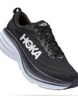 Hoka Bondi 8 Running Shoes Womens 7D Black White Max Cushion Wide Photo 0