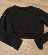 ALO Yoga Black Cropped Crewneck Sweatshirt Photo 0