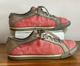 Keen Coronado Red Canvas Taupe Leather Low Top Sneakers Womens 8.5 1004619‎ Photo 0