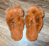 Fluffy‎ Brown Slippers Size 8 Photo 0