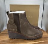 Sanctuary Engage Wedge Ankle Boots Java Dark Brown Suede Casual Women's 11M Photo 0