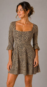 Motel Rocks Leopard Print Fit And Flare Mini Dress M Retro Indie Grunge Photo 0